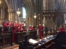 The choir rehearsing in the cathedral